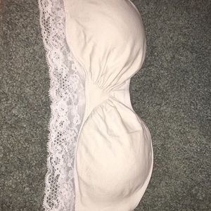 Strapless white bra (used once) with removable pad